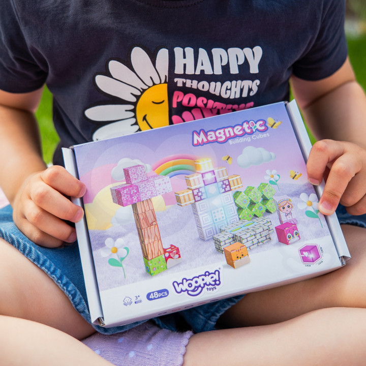 Woopie Klocki Magnetyczne Kostki 48 el Montessori Edukacyjna Układanka