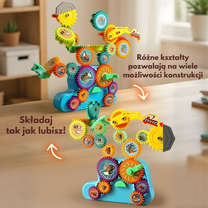 WOOPIE Interaktywne Klocki Konstrukcyjne Zębatki 18 el.