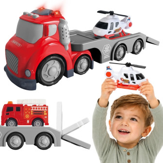 WOOPIE Czerwona Laweta Straży Pożarnej City Truck Efekty Dźwiękowe i Ś