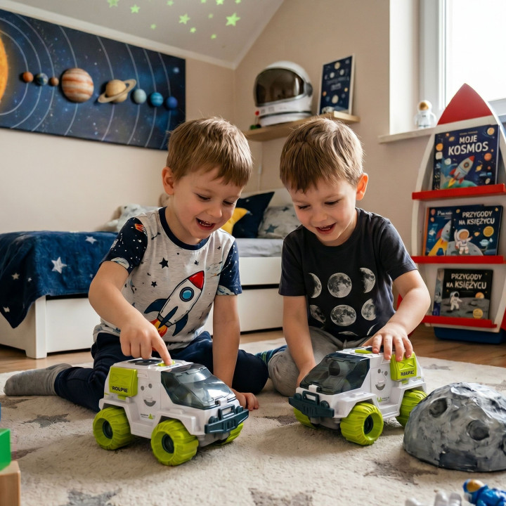 Woopie Łazik Kosmiczny Interaktywny Auto Astronauta Figurka Radar Dźwi