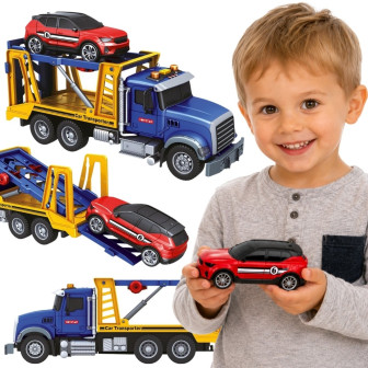 WOOPIE Laweta Ciężarówka Transporter Z Autkiem Światło Dźwięk Skala 1:
