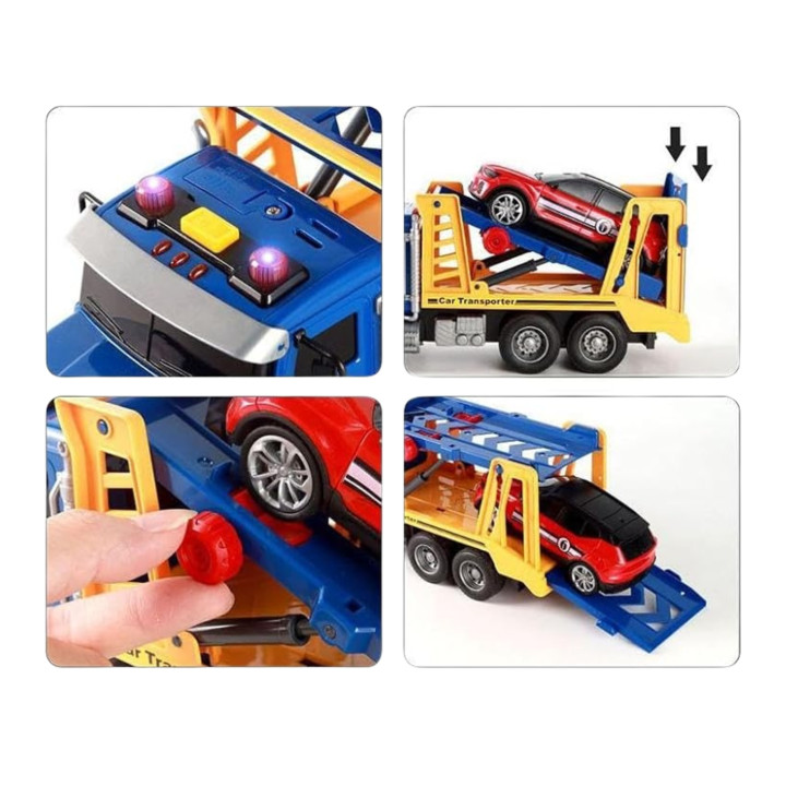 WOOPIE Laweta Ciężarówka Transporter Z Autkiem Światło Dźwięk Skala 1: