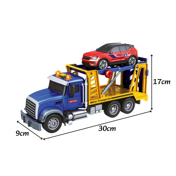 WOOPIE Laweta Ciężarówka Transporter Z Autkiem Światło Dźwięk Skala 1: