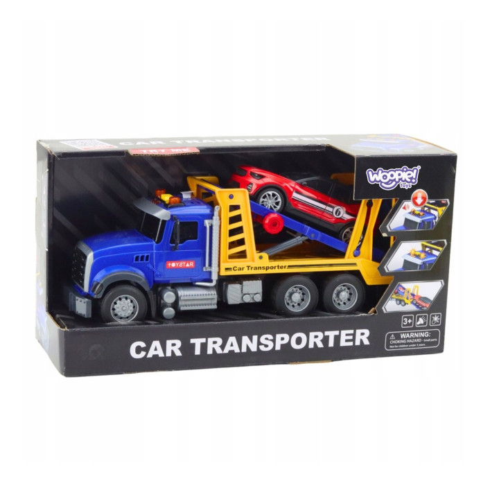 WOOPIE Laweta Ciężarówka Transporter Z Autkiem Światło Dźwięk Skala 1: