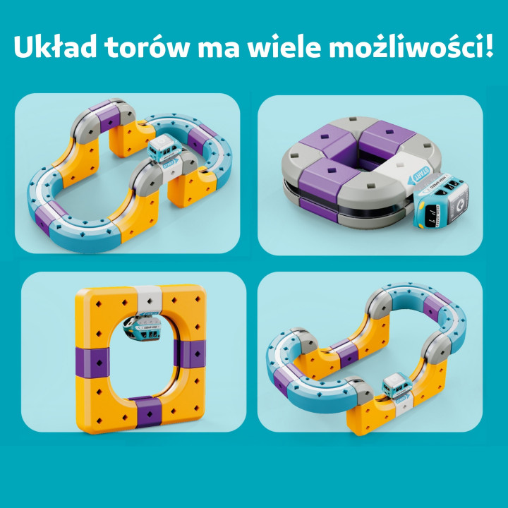 WOOPIE Zestaw Konstrukcyjny Magnetyczny Tor Kolejowy z Efektem Przycią