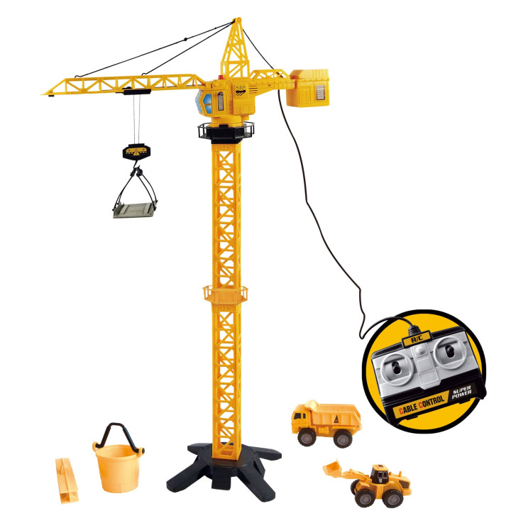 WOOPIE Dźwig Żuraw Zdalnie Sterowany 103 cm R/C Ciężarówka Koparka + 4