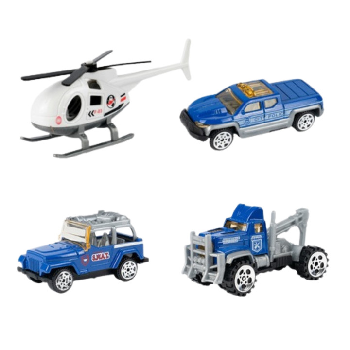 WOOPIE Garaż Piętrowy Parking Policyjny Zjeżdżalnia Auta Helikopter Po
