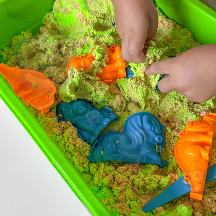 WOOPIE Piasek Kinetyczny 1,5 kg Zestaw XXL ZOO Safari Stolik z Foremka
