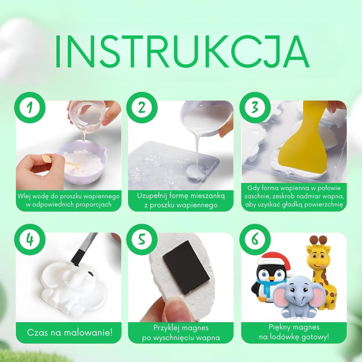 WOOPIE Zestaw Kreatywny z Farbami DIY Zrób Odlewy Gipsowe Figurki i Po