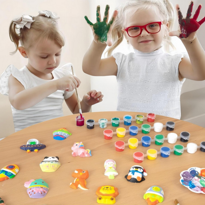 WOOPIE Zestaw Kreatywny z Farbami DIY Zrób Odlewy Gipsowe Figurki i Po