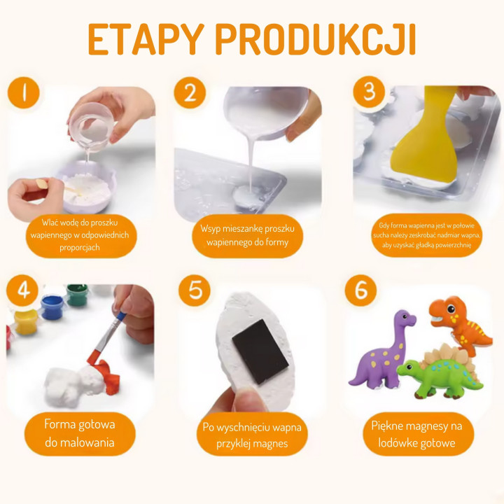WOOPIE Zestaw Kreatywny z Farbami DIY Zrób Odlewy Gipsowe Figurki i Po
