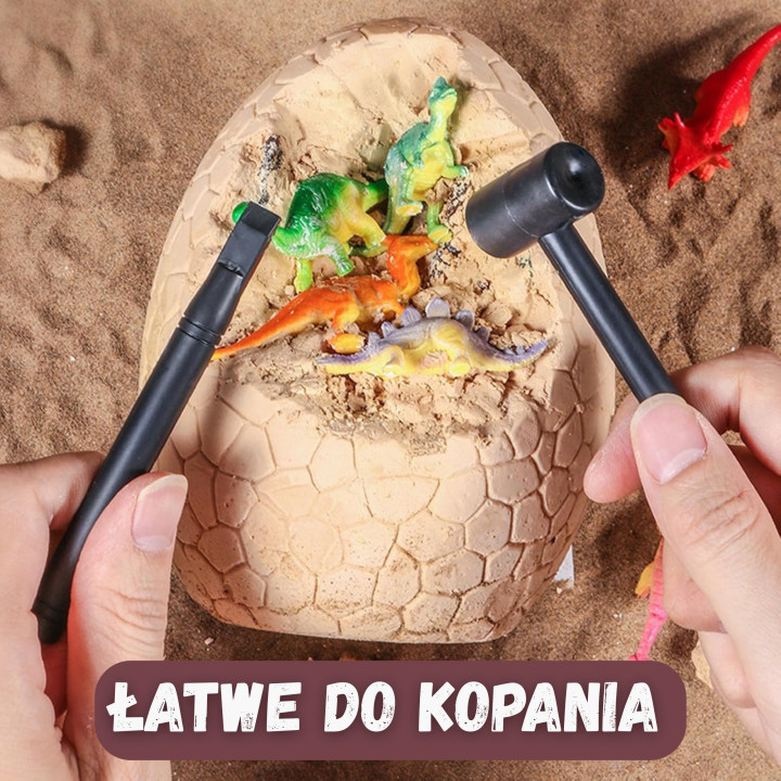 WOOPIE Wykopalisko Jajko Dinozaura Zestaw Archeologa do Rozkopania 12 