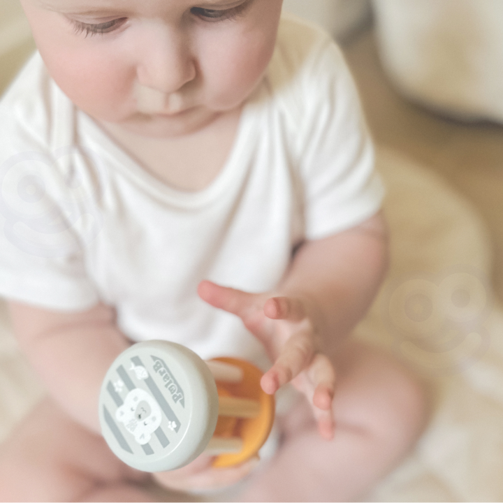 VIGA POLARB Drewniana Grzechotka Sesnsoryczna Piłka Montessori Niemowl