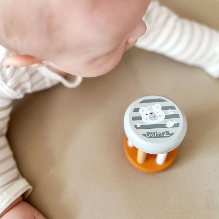 VIGA POLARB Drewniana Grzechotka Sesnsoryczna Piłka Montessori Niemowl