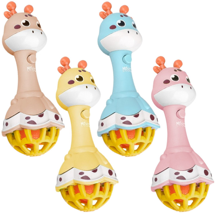 WOOPIE BABY Grzechotka Żyrafka Sensoryczna Gryzak z Muzyką Montessori 