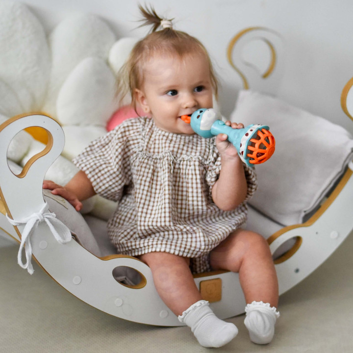 WOOPIE BABY Grzechotka Żyrafka Sensoryczna Gryzak z Muzyką Montessori 