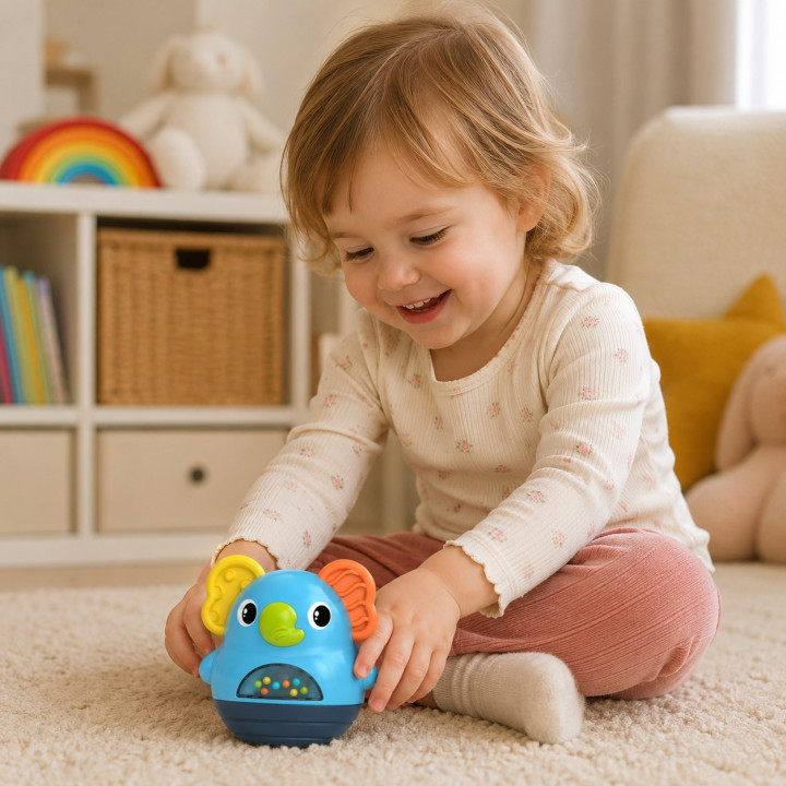 WOOPIE BABY Wańka Wstańka Słonik Grzechotka Sensoryczna Interaktywna 6