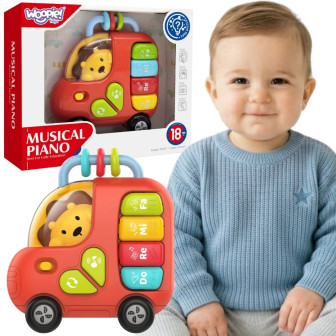 WOOPIE BABY Pianinko Interaktywne Autobus Lew Muzyczne Organki Dźwięki