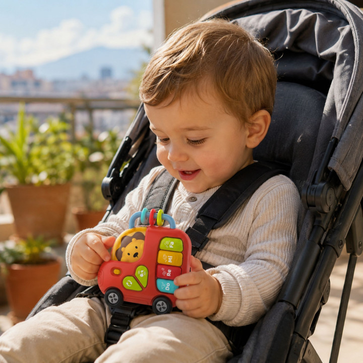 WOOPIE BABY Pianinko Interaktywne Autobus Lew Muzyczne Organki Dźwięki