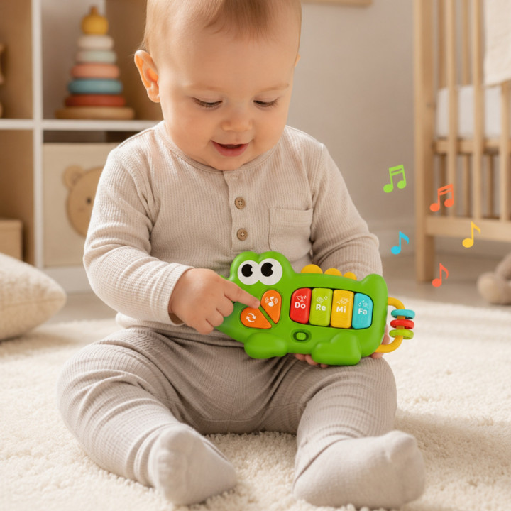 WOOPIE BABY Pianinko Interaktywne Krokodyl Organki Muzyczne Dźwięki Św