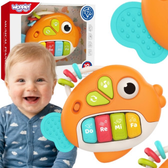 WOOPIE BABY Pianinko Interaktywne Rybka Organki Muzyczne Dźwięki Świat