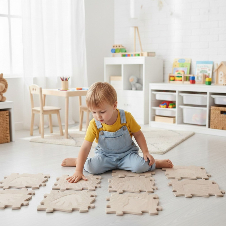 WOOPIE Mata Sensoryczna Ortopedyczna Puzzle Ręce i Nogi 16 el. - Kolor