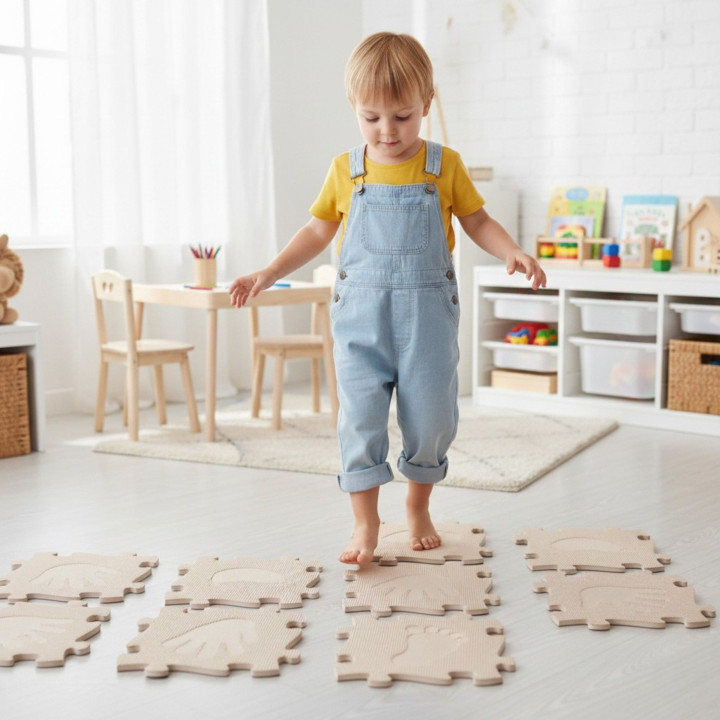 WOOPIE Mata Sensoryczna Ortopedyczna Puzzle Ręce i Nogi 16 el. - Kolor