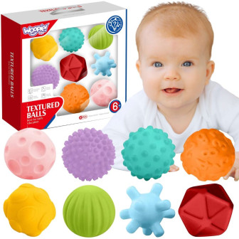 WOOPIE BABY Klocki Sensoryczne do Ściskania 8 el.