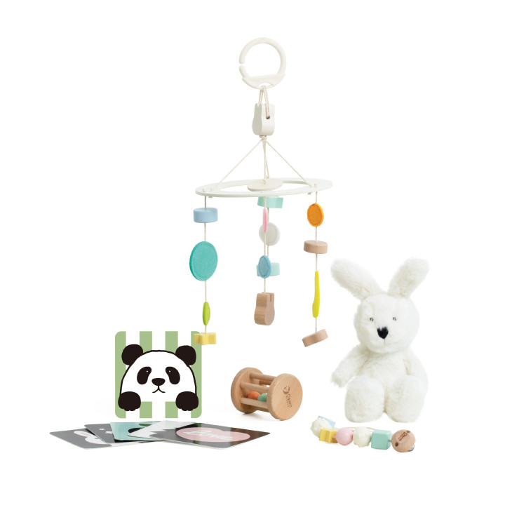CLASSIC WORLD Prezent dla Niemowlaka Box Baby Shower Gryzak Przytulank