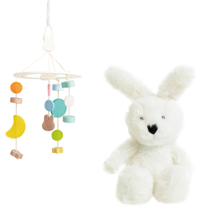 CLASSIC WORLD Prezent dla Niemowlaka Box Baby Shower Gryzak Przytulank