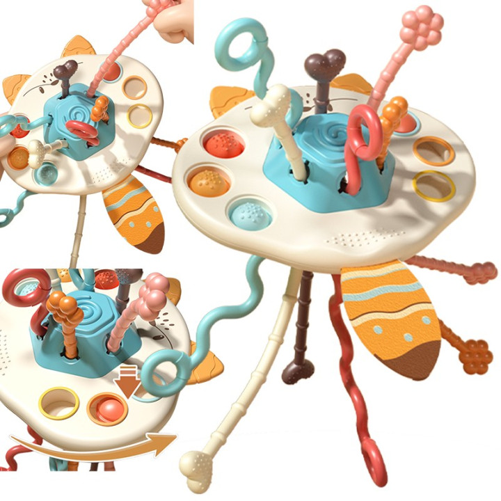 WOOPIE BABY Zabawka Sensoryczna Montessori Gryzak Grzechotka Wielofunk