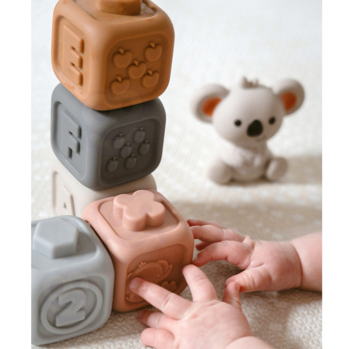 WOOPIE BABY Zestaw Edukacyjna Piramdka Klocki Sensoryczne 2w1 Gryzak C