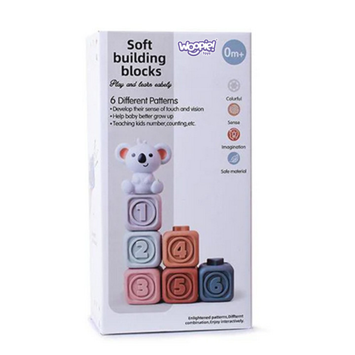WOOPIE BABY Zestaw Edukacyjna Piramdka Klocki Sensoryczne 2w1 Gryzak C