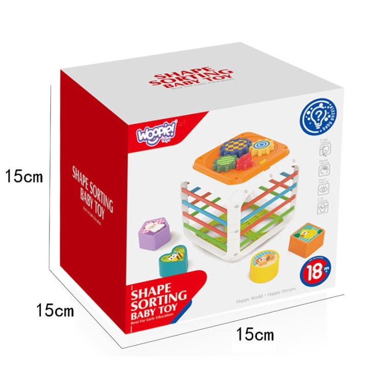 WOOPIE BABY Kostka Edukacyjna Sorter 4w1 Kształty 18m+