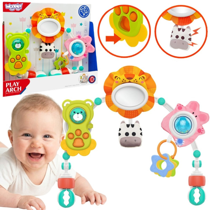 WOOPIE BABY Łuk Sensoryczny Do Łóżeczka I Wózka Zwierzęta Lew Niedźwie