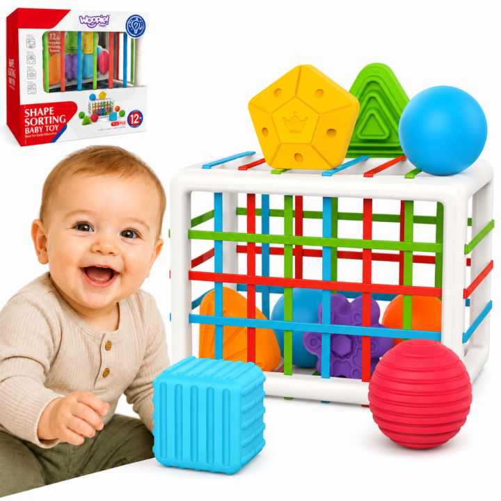 WOOPIE BABY Elastyczna Kostka Sensoryczna Sorter dla Dzieci Kolorowe K