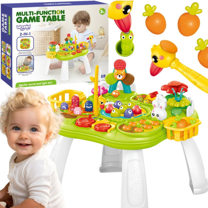 WOOPIE BABY Stolik Edukacyjny Interaktywny 2w1 Gra Łowienie Rybek Młot
