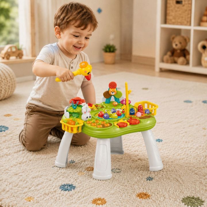 WOOPIE BABY Stolik Edukacyjny Interaktywny 2w1 Gra Łowienie Rybek Młot