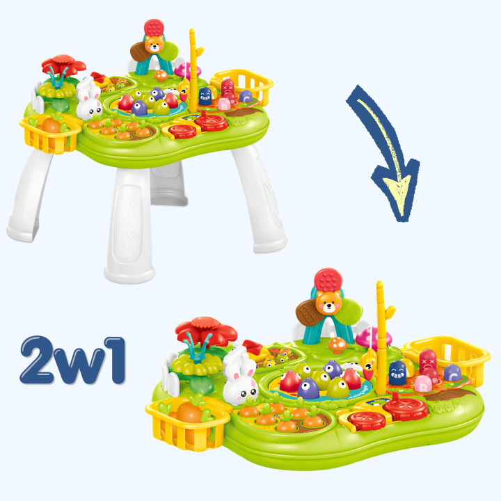 WOOPIE BABY Stolik Edukacyjny Interaktywny 2w1 Gra Łowienie Rybek Młot