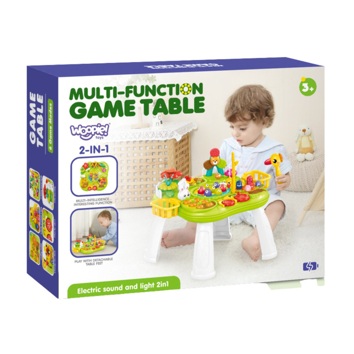 WOOPIE BABY Stolik Edukacyjny Interaktywny 2w1 Gra Łowienie Rybek Młot