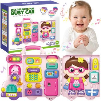 WOOPIE BABY Interaktywna Tablica Manipulacyjna Busy Car Walizka 3w1 Dź