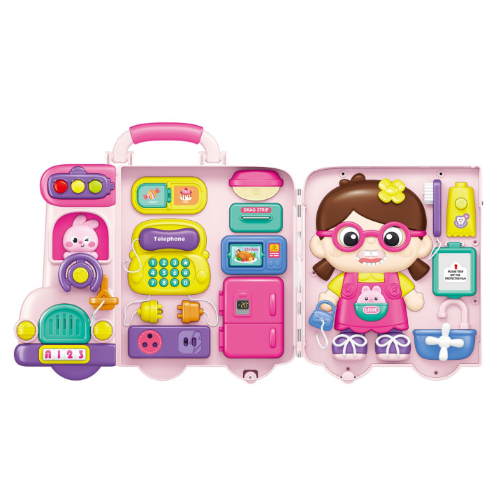 WOOPIE BABY Interaktywna Tablica Manipulacyjna Busy Car Walizka 3w1 Dź