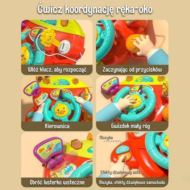 WOOPIE BABY Interaktywna Kierownica Samolot Pojazd na Łózeczko Wózek E
