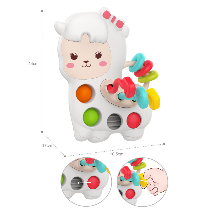 WOOPIE BABY Zabawka Sensoryczna Manipulacyjna Montessori Lama 18m+