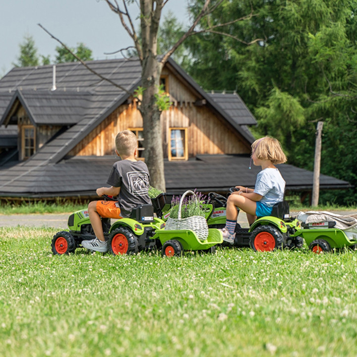 Falk Traktor na Pedały Claas z Przyczepą i Łyżką Zielony dla Dzieci 2-