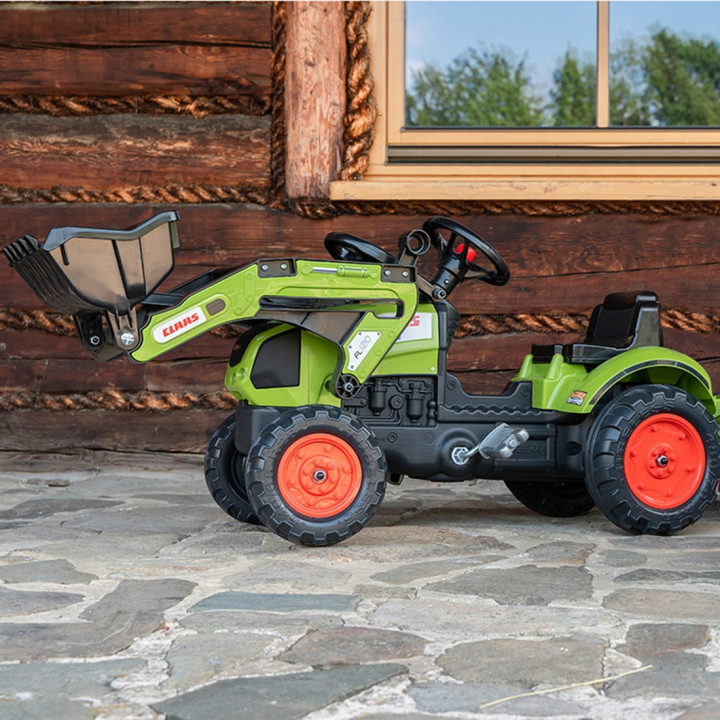 Falk Traktor na Pedały Claas z Przyczepą i Łyżką Zielony dla Dzieci 2-