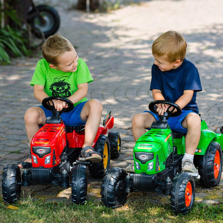 FALK Traktor na Pedały Supercharger z Przyczepą i Otwieraną Maską Czer