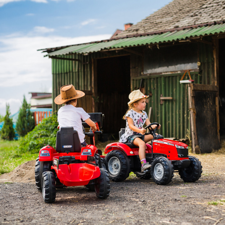 FALK Traktor na Pedały Massey Ferguson 8740S z Łyżką i Przyczepą 3-7 l