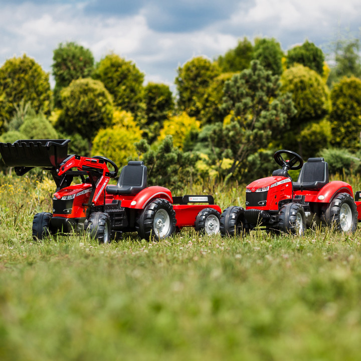 FALK Traktor na Pedały Massey Ferguson 8740S z Łyżką i Przyczepą 3-7 l