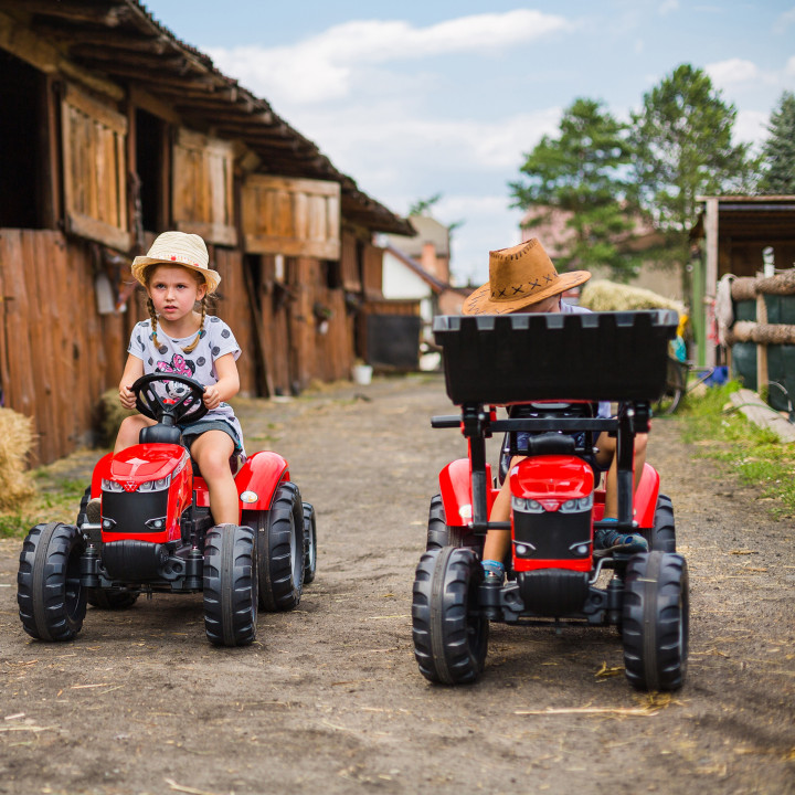 FALK Traktor na Pedały Massey Ferguson 8740S z Łyżką i Przyczepą 3-7 l
